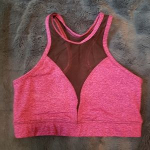Onzie High Neck Mesh Sports Bra S/M - Magenta